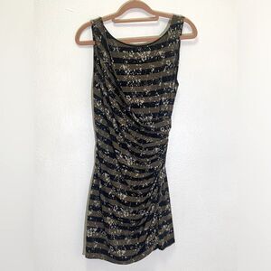 Nicole Miller Studio - Ruched Bodycon Striped Mini Dress/Tunic - size M